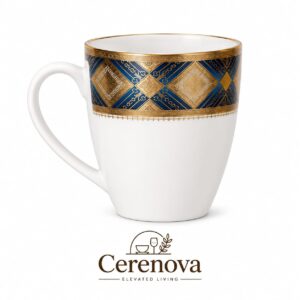Home cerenova white porcelain teacup and saucer set with gold accents set of 6 (copy)